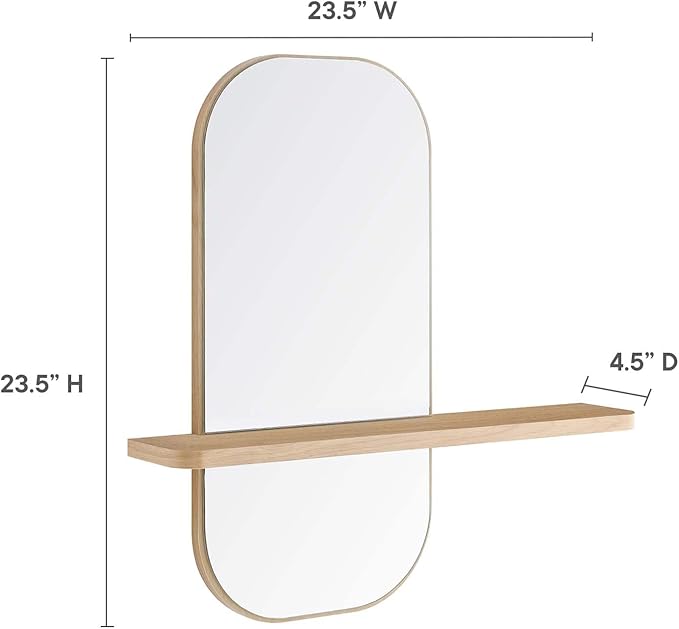 Modway EEI-6349-OAK Solstice Mirror, Oak