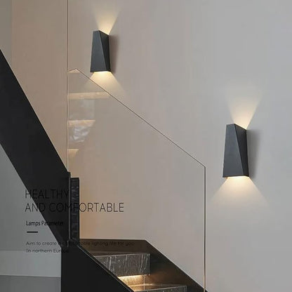 Modern Wall Light LED Sconce Up Down Metal Wall Spot Lamp, Indoor Lighting Fixtures Bedside Night Lamps for Living Room Bedroom Hallway Home Decorative Wall Wash Lights (Color : Black-3000K)