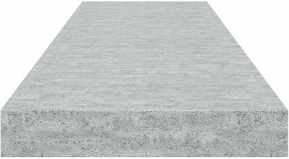 Set of 2 Concrete Grey Honeycomb MDF Floating Wall Shelves with Invisible Mounting System for Modern Home Office Decor and Display Storage