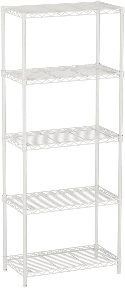 SINGAYE Shelf Wire Shelving Adjustable Storage Shelves Rack Standing Units for Kitchen Closet Laundry Bathroom Organizers Metal Pantry Narrow Mesh Gaps 12" D x 22" W x 59" H White