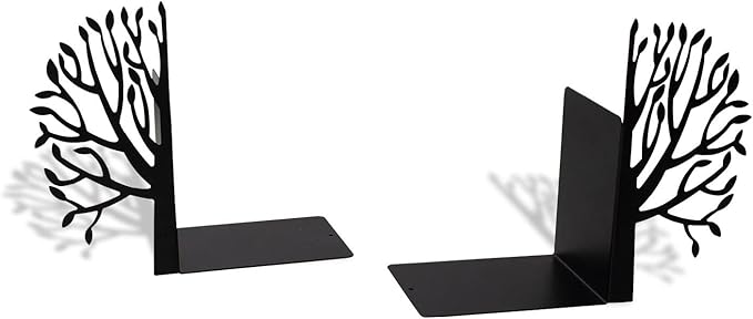 Trees Theme Book Holder Organizer – Steel, Black, Nature Inspired Design – Books in Style, Perfect for Home Decor, Great Gift for Book Lovers – Urban Forest Collection – Geguton