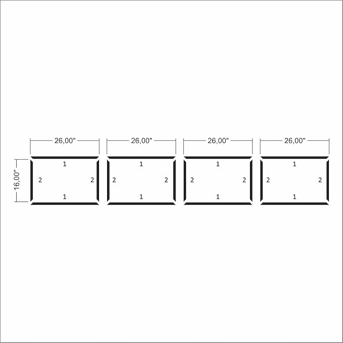 Peel and Stick Wall Molding Kit, Ready to Assemble Wainscoting Panels, Pre-Cut Molding Trim for Home and Office Interrior Wall Decor, DIY, Premade (4 Frames)