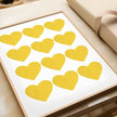 Nationcog Yellow Heart Wall Art, Mid Century Minimalist Poster, Scandi Folk Inspired Kids Room Decor, Retro Modern Artwork, Cute Valentine Gift for Home or Nursery (Unframed) (9x11)