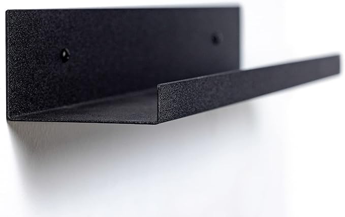 Infinite Design 36" Metal Floating Wall Shelf | Modern Black Powder-Coated Steel Ledge, Made in USA | Wall-Mounted Shelf for Living Room, Kitchen, Bathroom, Bedroom or Office