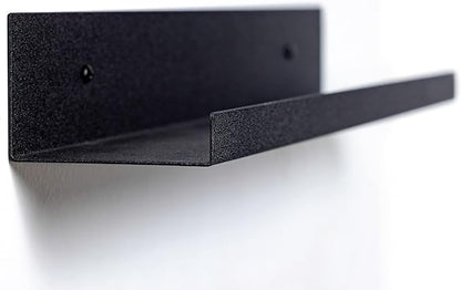 Infinite Design 36" Metal Floating Wall Shelf | Modern Black Powder-Coated Steel Ledge, Made in USA | Wall-Mounted Shelf for Living Room, Kitchen, Bathroom, Bedroom or Office
