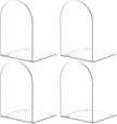 Acrylic Bookends 4 Pieces, Clear Bookends for Shelves, Book Ends for Shelves and Desktop Organizer, Transparent Shelf Book Stopper to Hold Books for Home Office Supplies