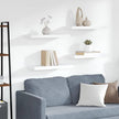 White Honeycomb Floating Wall Shelves Set of 4, 23.6 Inch MDF and Metal Modern Shelves for Living Room Bedroom Office, Invisible Mounting System, Durable Storage Display