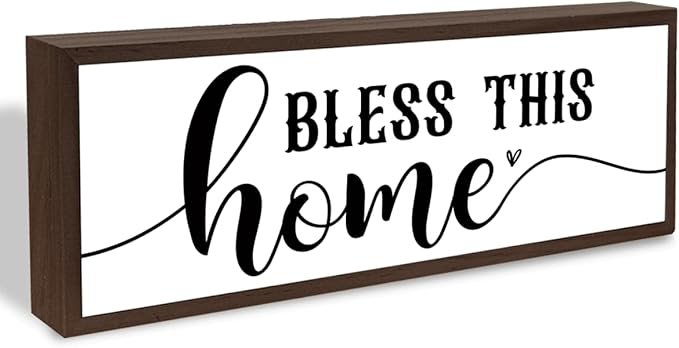Bless This Home Sign, Positive Home Decor, Religious Artwork for Tabletop Decor, Farmhouse Wall Decoration, Living Room Desktop Decors, Housewarming Gift for House Owner
