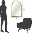 Arched Mirrors for Wall, White Bathroom Mirror Brushed Metal Vanity Wall Mounted Mirror for LivingRoom Bedroom Entryway Room Vanity Home Decor 26