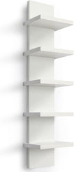 Homaterial 5 Tier Wall Shelf Unit, Small White Vertical Floating Shelf-Narrow Decorative Wall Mount Modern Wall Decor Shelves for Bedrooms, Living Rooms