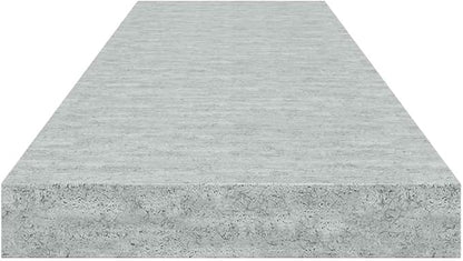 Concrete Grey Honeycomb MDF Floating Wall Shelf Set of 4 with Metal Frame for Living Room Office Storage Display