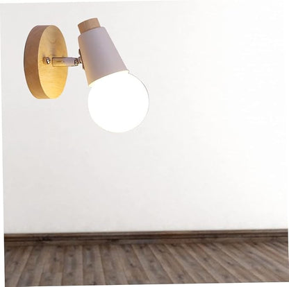 jojofuny Modern Minimalist Wall Lamp E27 Sconce for Bedroom and Hallway Solid Wood Design No Light Bulb Included for Loft and Decorative Lighting