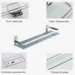 Bathroom Glass Shelf Tempered Glass Rectangular Extra Thick Aluminum Silver Sand Sprayed Wall Mounted 9.84 inches
