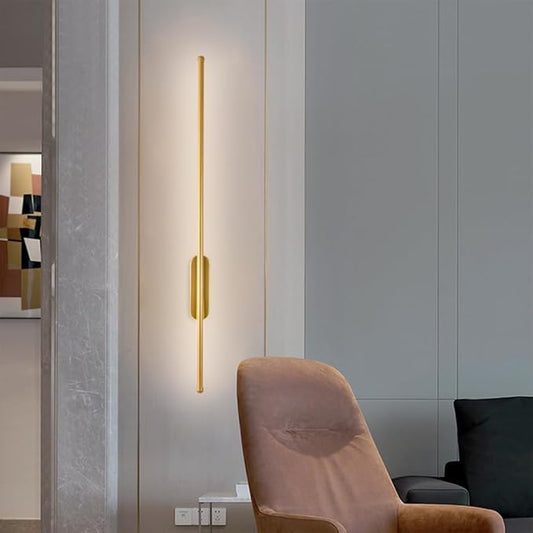 LED Hardwired Wall Sconce - Minimalist Linear Wall Light Fixture for Bedroom, Living Room, Hallway - 3 Color Modes, 100cm