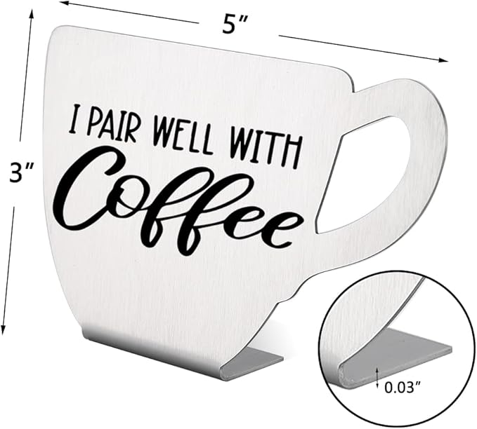 Funny Coffee Bar Sign, Modern Coffee Sign, Coffee Table Sign Gifts for Coffee Lover, Women, Friends, Vintage Coffee Plaque for Tier Tray Decor, Shelf, Coffee Station, Office, Coffee Bar (Coffee10)