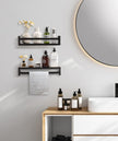 Gneric Floating Shelves for Wall, Black Nursery Book Shelves, 15.7 inch Kids Bookshelf, Wall Shelves for Living Room Bedroom Decor,Kitchen Spice Rack,Bathroom Storage Rack(2 Pack)
