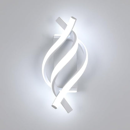 Modern LED Wall Sconce 21W Indoor Wall Sconces Light Cool White 6500K Spiral Design Wall Mounted LED Lamp for Bedroom Stairwells Living Room Hallway Office (White, 6500K)