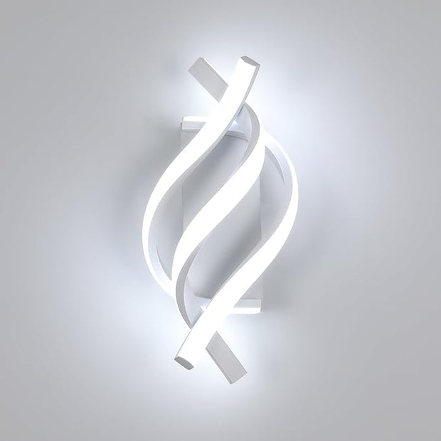 Modern LED Wall Sconce 21W Indoor Wall Sconces Light Cool White 6500K Spiral Design Wall Mounted LED Lamp for Bedroom Stairwells Living Room Hallway Office (White, 6500K)