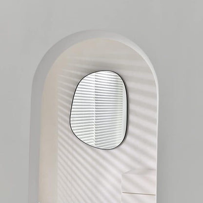 Asymmetrical Wall Mirror for Decor 21"*27", Modern Black Framed Wall Mirror for Living Room Bathroom Bedroom Entryway ELE-STOU-0065B