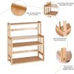 HYNAWIN Bamboo Spice Rack 3-Tier Kitchen Countertop Organizer, Adjustable Shelf Pantry Storage Stand for Herbs, Jars, and Bottles