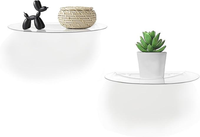 SetGame 2-Pack Acrylic Small Wall Shelves Wall Decor Wall Mounted, 12