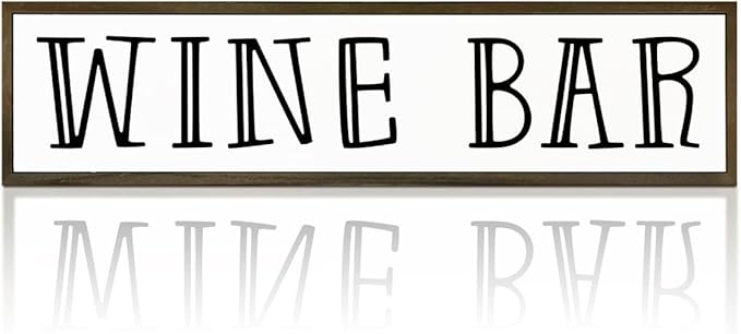 Wine Bar Sign, Rustic Wooden Hanging Signs, Farmhouse Home Decoration for Kitchen Bar, Wall Decor Art, Wine Club Decor, Decorative Wooden Signs and Plaques, 17.8x4x1.2 inches