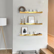 YMVV 15.7 in Large Golden Reflective Acrylic Mounted Floating Shelf, Perfume Organizer Shelf, Modern Bathroom Storage Toy Display Organizer Decor 4 Pack