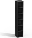 6 Cube Storage Organizer, 6 Tier Cube Low Bookcase Freestanding Storage Display Organizer, Six-Cubes Open Shelf Bookshelf for Home Office (Black, 6-Cube)