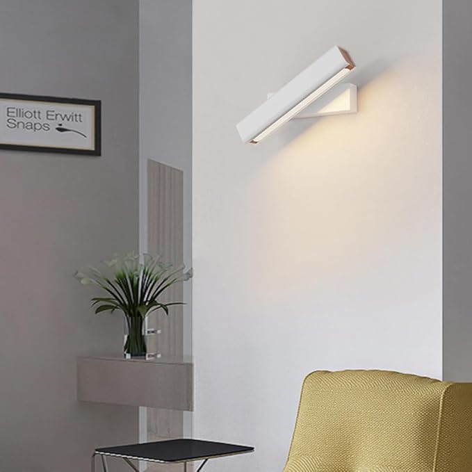 Linear Adjustable Wall Light Modern 4W LED Warm Light Wall Sconce Indoor 360° Rotation Wall Mounted Light Fixture, Aluminum Picture Lights for Gallery, Bedroom, Corridor (22cm/8.66")