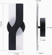 Kawell 12W Minimalist LED Wall Light 1%-100% Dimming Modern Wall Sconce Hardwired Indoor Wall Lamp Square for Bedside Hallway Study Kitchen, Black 3000K