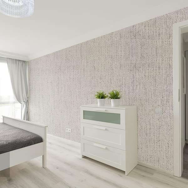 Yancorp Textured Fabric Wallpaper - 16"x120" Faux Grasscloth Peel & Stick Self-Adhesive Removable Wallpaper & Counter Top Liners