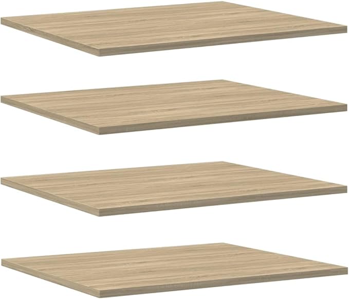 Set of 8 Sonoma Oak Floating Shelves 23.6 x 19.7 in, Engineered Wood Wall Mounted Storage Display Boards for Books, Plants, and Home Decor, Matte Finish