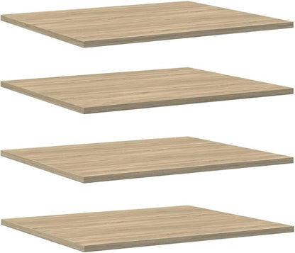 Set of 8 Sonoma Oak Floating Shelves 23.6 x 19.7 in, Engineered Wood Wall Mounted Storage Display Boards for Books, Plants, and Home Decor, Matte Finish