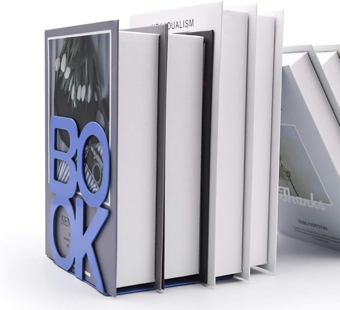 Book Ends - Decorative Metal Book Ends Supports for Bookrack Desk,Books, Unique Appearance Design,Heavy Duty