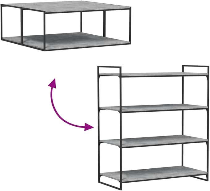 Set of 4 Floating Wall Shelves, 39.4 Inch Modern Concrete Grey Engineered Wood Storage Shelving for Living Room, Bedroom, Home Office Decor