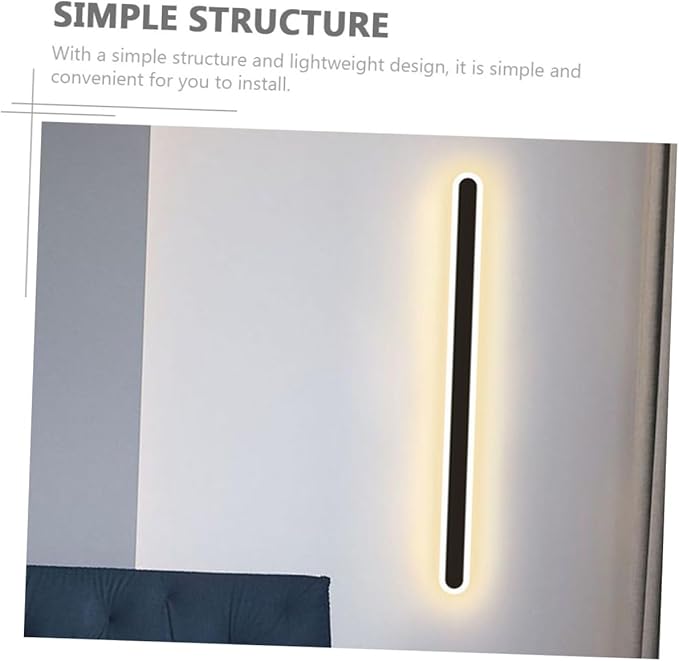 Minimalist Black Frame LED Wall Light Warm Glow Modern Bedside Lamp for Bedroom Living Staircase Backdrop Decorative Indoor Wall Sconce