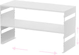 Adjustable Metal Bedside Shelf – Stackable Shelf for Bedroom, Living Room, Office, Space-Saving Storage Organizer, Easy Assembly，Sleek Matches Any Decor（2PACKS/White