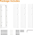 Homode Floating Shelves, Set of 3 Wooden Hanging Shelves for Bathroom and Bedroom Storage, Decorative Wall-Mounted Display Shelf for Plants, Books, Pictures, White