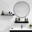 TLBTEK 2 Pcs 16inch Black Floating Shelves,Rustic Farmhouse Floating Shelves Wall Mounted Storage for Bathroom, Bedroom, Living Room, Kitchen
