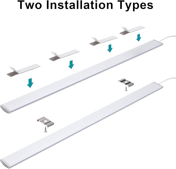 Under Cabinet Lighting 15 inch, Bright Under Desk Light with Memory Function, Dimmable Under Counter Lights for Kitchen, Closet and Workbench, LED Sink Light, Cool White 6500K