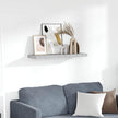 Concrete Grey Honeycomb MDF Floating Wall Shelf with Metal Frame 31.5 x 9.3 x 1.5 Inches for Modern Home Decor and Display Storage