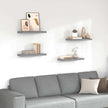 Set of 4 Grey Honeycomb MDF Floating Wall Shelves with Metal Brackets, Modern Matte Finish for Living Room Bedroom Office, Durable Storage Display Organizer