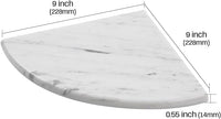 Marble Corner Shower Shelf, 9 Inch Carrara White Marble Corner Shelf for Bathroom Shower Decor, Wall Mounted, Polished, 2 Pcs