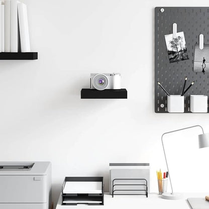 Black Honeycomb MDF Metal Wall Mounted Shelf, 9.1x9.3 Inch Floating Shelf for Modern Home Decor, Space Saving Storage Solution with Matte Finish, Supports 11 lbs for Books