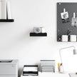 Black Honeycomb MDF Metal Wall Mounted Shelf 4-Piece Set, Modern Floating Shelves for Home Decor, Space Optimization and Sturdy Support, Easy Installation with Included