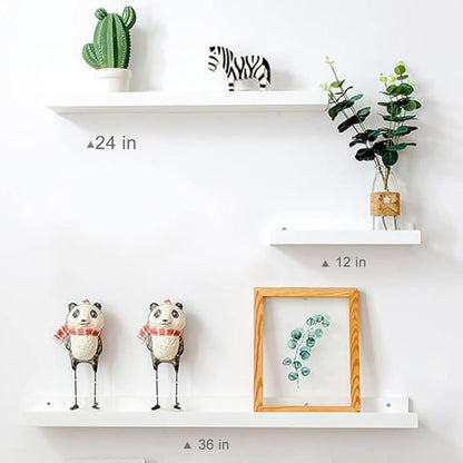 36 Inch Floating Shelves Wall Mounted, Solid Wood Wall Shelves for Decor and Storage, Picture Ledge Shelf for Bedroom/Bathroom/Living Room/Kitchen/Laundry Room, White Color, 36*4*1.5, 1 Pack