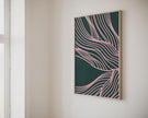 Nationcog Modern Emerald Green Pink Organic Lines Art, Minimalist Mid-Century Wall Decor, Contemporary Trendy Home Accent, Aesthetic Easter Gift Idea (Unframed) (27x40)