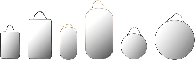 Creative Co-Op Various Velvet Edged Wall Mirrors, Multicolor, Set of 6