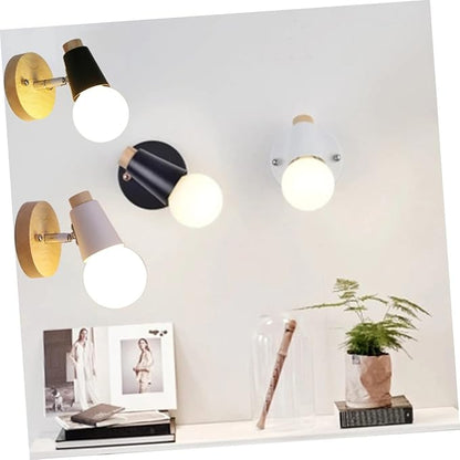 Minimalist Wall Lamp Solid Wood Base Fixture for Bedroom and Hallway Modern Loft Decor No Bulb Included Space-Saving Design for Home Lighting