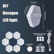 Hexagon Lights, Minimalist White Touch Night Light, Center Touch-Sensitive Wall Panels, Hex Light with USB-Power for Autism, Game Room Decor, Party (12)